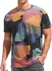 Camiseta de Hombre con Estampado Colorido Splash Paint, Camiseta Gráfica Abstracta 3D al por Mayor, Ropa Urbana Hip Hop, Camiseta Casual de Algodón de Manga Corta para Hombre - Product Image 4