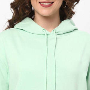 Precios al por Mayor, Sudadera con Capucha para Mujer Más Vendida, 100% Algodón Transpirable, Estilo Pullover Teñido Liso - Product Image 6