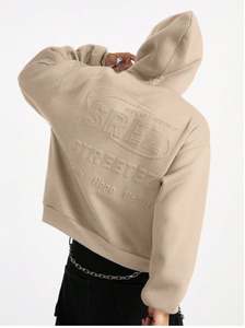 Sweat-shirt d'hiver pour homme en molleton de coton 430 g/m² avec logo personnalisé en relief 3D, anti-boulochage, en French Terry - Product Image 3