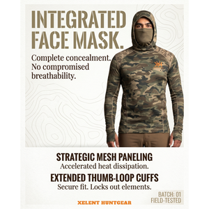 Sweat à capuche de chasse camouflage personnalisé pour homme, 140g, en polyester recyclé, avec cache-cou intégré, respirant, coupe ajustée pour la protection solaire, utilisation alpine - OEM - Product Image 5