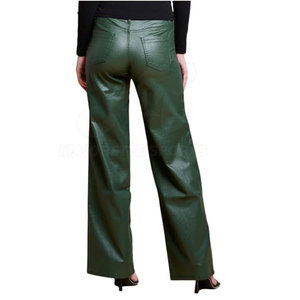 Pantalons en cuir pour femmes, coupe slim, taille haute, en cuir véritable doux, tendance, à vendre - Product Image 4
