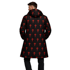 Unisex Swimming <b>Parka</b> Coat, Long <b>Waterproof</b> <b>Jacket</b> with Soft Inner Lining, Hooded Design for Maximum Comfort With Cross Design - Product Image 5