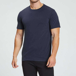T-shirt en coton à manches courtes et col rond pour homme, coupe classique, style décontracté, couleur unie, tricot jersey respirant, avec logo personnalisé, vente en gros - Product Image 4