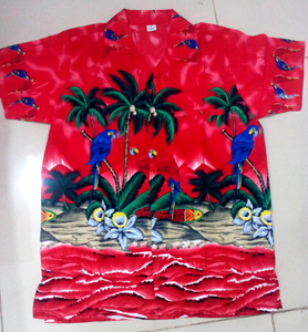 VHO Purple Macau Palm Tree Design Men's <b>Hawaiian</b> Short Sleeve Beach <b>Shirt</b> 100% Polyester Breathable Quick-Dry Anti-Wrinkle - Product Image 4