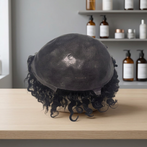 ทูเป้ผมแท้ Skin Silk Base ความหนาแน่น 130% ผมอินเดีย Remy แบบหยิกฟู แสกกลาง 100% ถักด้วยมือ ปมมองไม่เห็น - Product Image 1