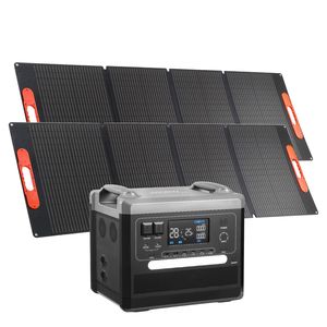 <b>Portable</b> 2400W Power Station 2PCS 200W Foldable Solar Panels & 2160Wh Expandable LiFePO4 Battery <b>AC</b> Features 2048wh Capacity - Product Image 1