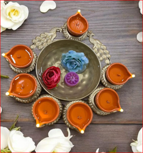 Diya Shape Urli Decorative Bowl for Home Decor Flowers and Tea Light <b>Candles</b> Stand Holder Table Decor Centerpiece for Diwali - Product Image 6