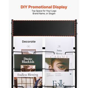 Exhibidor de Folletos Portátil de 20 Bolsillos, Exhibidor de Revistas y Periódicos de Metal para Exhibición de Literatura - Product Image 3