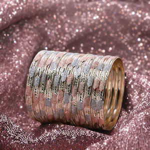 ขายส่งกำไลทองเหลืองชุบ3โทน, กำไล3โทน, เครื่องประดับ3โทน, กำไลข้อมือแฟชั่น, กำไลข้อมือสามสีทอง - Product Image 3