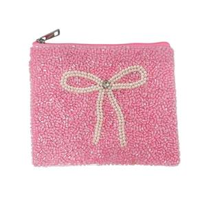 Pochette à monnaie perlée élégante faite à la main, avec broderie 'a Little Bossy', accessoire d'Inde pour sacs fourre-tout promotionnels - Product Image 5