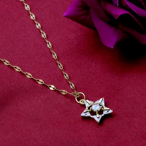 สร้อยคอพร้อมจี้รูปดาวเปิดประดับเพชร CZ ใส เงินแท้ 925 ชุบทองคำขาว ขายส่ง Memoria Jewels - Product Image 6
