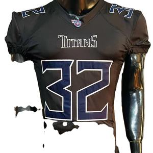 Pantalon en jersey de football américain personnalisé de taille plus respirant matériel sergé intégré sublimation broderie courte photo réelle - Product Image 1