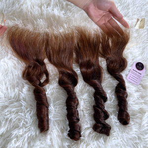 Extensions de cheveux bouclés rebondissants bruts doux tendance de qualité supérieure Perruque à lacet Hd pré-épilée Un vendeur de cheveux de donneur 100% Perruque cheveux humains - Product Image 6