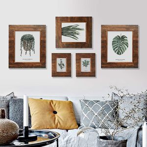 Wooden Picture <b>Frame</b> Wood Plank Design <b>with</b> Rustic Brown Finish Wall <b>Mounting</b> or Tabletop Display, Handmade Photo <b>Frame</b> - Product Image 4