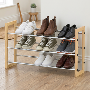 Foldable Shoe Rack with Modern Design for Entryway Household Furniture OEM 3-tier Metal Direct from Taiwan for Home Living Room - Product Image 1