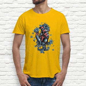 เสื้อยืดพิมพ์ลายกราฟิกสไตล์สตรีท แพ็คเกจจิ้งแบบกำหนดเอง เย็บอย่างพรีเมียม สำหรับผู้ชาย ใส่สบายในฤดูร้อนและทุกวัน - Product Image 5