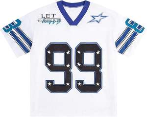 Jersey de Fútbol Oversize con Cuello en V para Mujer, Transpirable, Estampado, Cómodo y Elegante, Jersey Juvenil Oversize - Product Image 1