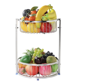 OEM/ODM Vietnam 304 Stainless Steel Double Layer Kitchen Fruit <b>Vegetable</b> Bread Storage Basket Rack Organizer - Product Image 5