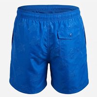 Shorts de bain tricotés pour hommes, bleus, à séchage rapide, imperméables, avec ceinture élastique doublée, motif uni, personnalisables avec logo, vente en gros