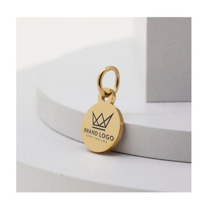 Custom Fashion Logo Charm Making Accessories Hardware Metal Embossed Name Plate - Product Image 1