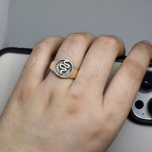 Wholesale <b>Snake</b> Signet <b>Ring</b> 925 Sterling Silver Handmade Serpent Symbol Oxidized <b>Men</b> Vintage Gothic Party Statement Jewelry - Product Image 6