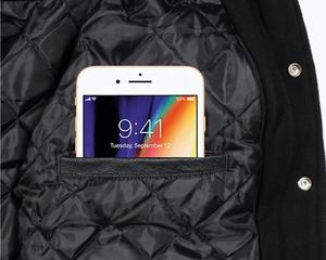 Veste matelassée en laine personnalisée avec logo sur le devant, coupe-vent pour homme, vente en gros de vestes d'hiver - Product Image 6