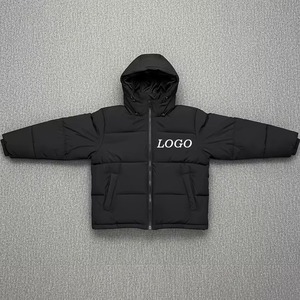 Men's Wholesale Winter Puffer Bomber <b>Jacket</b> Hoodie Streetwear Custom Printing Thick <b>Padded</b> Canvas Front Customizable <b>Waterproof</b> - Product Image 4