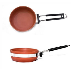 Sartén Antiadherente de Arcilla Apta para Inducción, Estilo Rústico, Ecológica, Resistente al Calor, con Mango de Acero Inoxidable, Portátil, de Plástico - Product Image 2