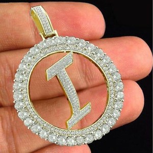 Colgante de Hip Hop Personalizado para Hombre, con Incrustaciones de Moissanita, Plata de Ley 925, Letra Inicial del Nombre, Colgante Circular Estilo Rapper - Product Image 6