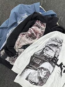 Sudadera con Capucha de Invierno, Corte Regular, Lavado Ácido Personalizado, con Estampado Gráfico Frontal |   Sudadera de Felpa de Algodón Grueso de 370 g/m² para Hombre |   OEM - Product Image 4