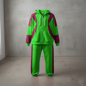 OEM Regular Cotton Loose <b>Jacket</b> Pants Tracksuits Custom Logo Two Tone Winter Printed Jogging Color Block Tracksuits 2 Piece Set - Product Image 6