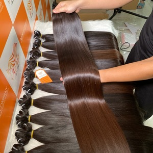 Extensions de cheveux humains vietnamiens non transformés à haute teneur en matières premières Super doux miroir soyeux os droit prix de gros bébé cheveux fins - Product Image 4