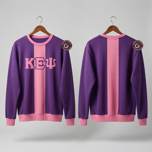 Kapa Epsilon PSI เสื้อสเวตเตอร์คอกลมสำหรับผู้หญิงโลโก้ออกแบบเองขนาดใหญ่ - Product Image 6