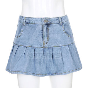 Jupe en jean pour femme de haute qualité, très demandée, en tissu de coton respirant, pour un style décontracté estival - Product Image 2