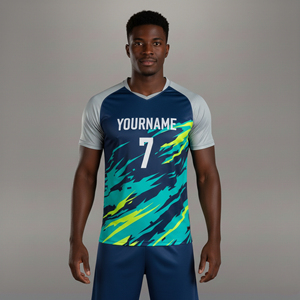 เสื้อฟุตบอลโลโก้สั่งทำใหม่ล่าสุด พร้อมชื่อและหมายเลขส่วนตัว ระบายอากาศได้ดี แห้งเร็ว สำหรับฤดูร้อน ผู้ชาย สีสันสดใส ผ้าตาข่าย 100% - Product Image 1