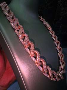 Collar de eslabones cubanos con incrustaciones de moissanita VVS amarilla talla baguette, de moda, el más vendido, estilo Hip Hop, lujo llamativo - Product Image 3