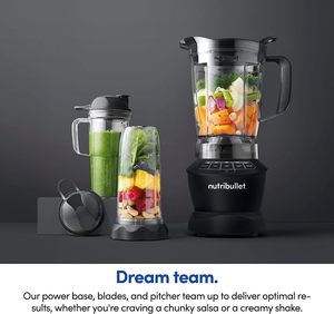 Licuadora de tamaño completo para batidos y smoothies Combo 1200W Negro mate 7.75D x 8.07W x 16.97H - Product Image 3