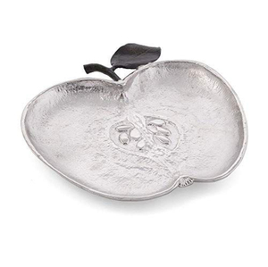 Apple Shape Aluminum Serving Dish Silver Finishes Food Serving Dish Home Kitchenware <b>Tabletop</b> Dry Fruit Snacks Dish - Product Image 1