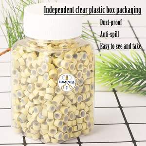 1000 perles de 5 mm pour extensions de cheveux, anneaux micro-liens doublés de silicone pour extensions de cheveux - Blond - Product Image 3