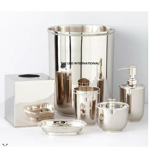 Juego de Baño con Acabado Negro Brillante, Juego de Metal de 4 Piezas, Nuevo Diseño Elegante Personalizado, Juego de Baño para Apartamento con Encimera - Product Image 5