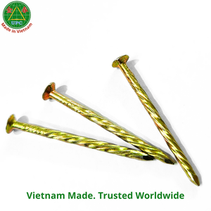 1-3/8 Inch Yellow Plated Steel <b>Nails</b> with Ring/Screw Shank from Vietnam Factory | Clavos sueltos con recubrimiento amarillo - Product Image 1
