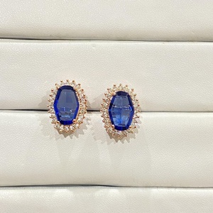 Pendientes de Oro Blanco de 14K con Piedras Coloridas AAA, Joyería para Bodas y Fiestas, Regalo para Ella, Precio al por Mayor - Product Image 3