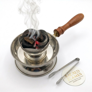 Wholesale Stainless Steel Incense <b>Burner</b> Wooden Handle Charcoal Resin Bakhoor <b>Burner</b> Metal Censer Tong Set Bulk - Product Image 6