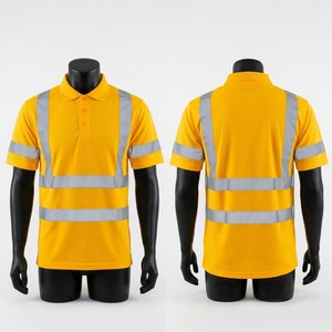 Camisa de Seguridad Reflectante de Manga Corta Color Caqui para Hombre, de Secado Rápido, Transpirable, para Trabajo, Tejido de Lona, Poliéster/Algodón - Product Image 5
