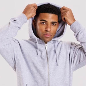 Custom 100% Cotton OEM Grey Zip Up Hoodie Full Zip Heavyweight Fleece Oversized Plain Mens Zip Up Hoodie - Product Image 4