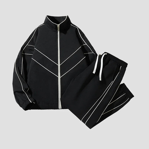 Conjunto Deportivo Unisex Transpirable con Estampado Hip Hop, Cierre de Cremallera de Manga Larga, Color Sólido, Ropa Casual con Bolsillos Laterales, Estilo Otoñal - Product Image 6