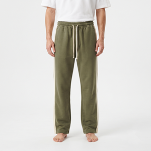 Baggy Men's Cotton Sweatpants Oversized <b>Wide</b> <b>Leg</b> Stacked <b>Joggers</b> Side Stripe Casual Fashion Streetwear Pants - Product Image 4