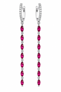 Pendientes de Diamantes y Múltiples Zafiros en Plata de Ley 92.5 KLST-30925 - Product Image 3