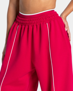 Pantalones Deportivos Anchos de Mujer, Color Rojo Coral Pintado, 100% Algodón, Ecológicos, Transpirables, Casuales, para Calle, Gimnasio y Descanso - Product Image 3