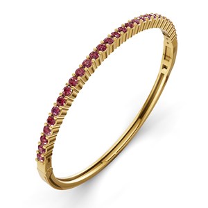 Bracelet jonc ouvrable en or blanc 14 carats avec diamant de laboratoire ronde couleur cognac cerise (1 carat) Tw. Bracelet jonc ouvrable en diamant - Product Image 5
